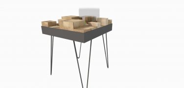 hout, blokken, staal, sidetable, tafeltje, interieur, design, simpel, fun, kek, strak